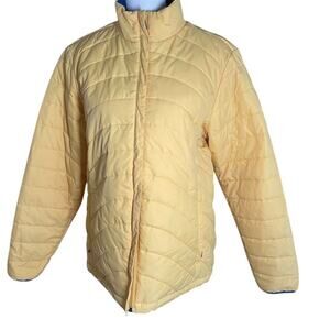 Lands' End Women's Yellow Puffer Jacket Size XL (Sz 14-16) Winter Coat